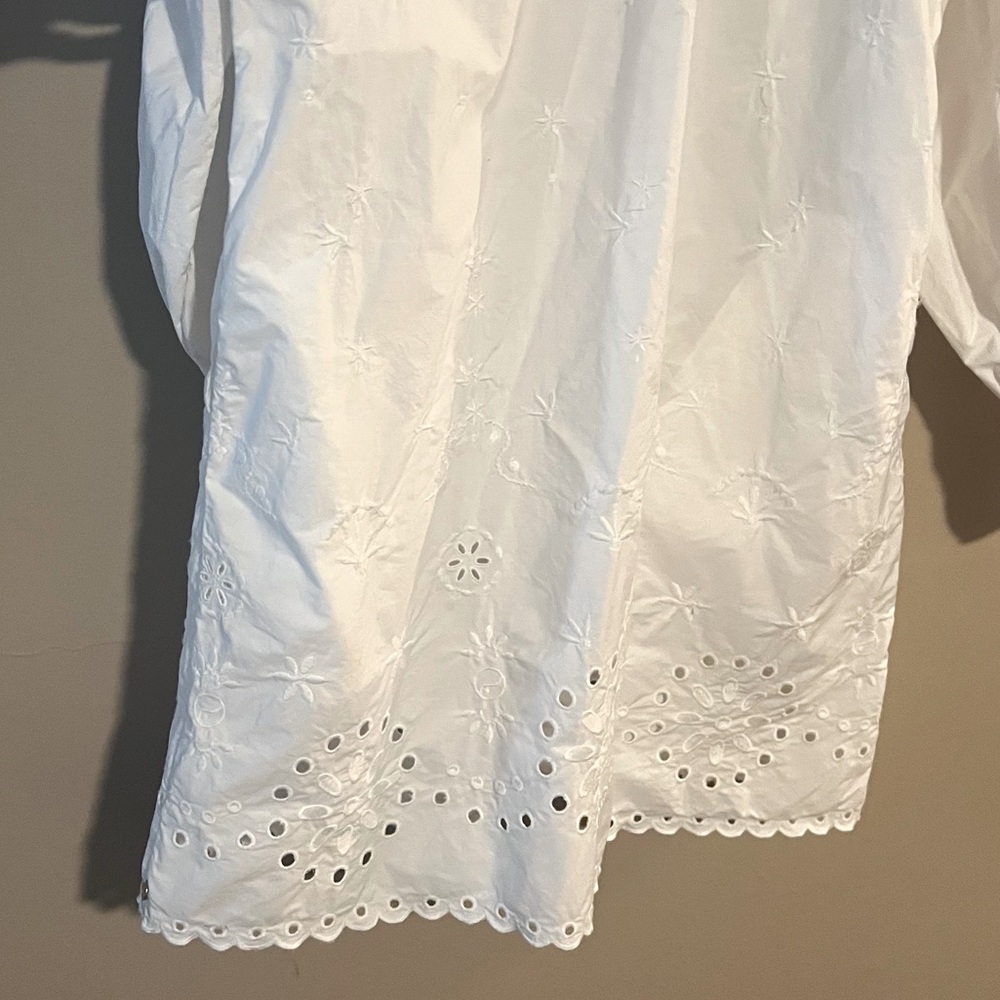 Scotch & Soda Organic Cotton Broderie Anglaise Shirt Dress Embroidered Eyelet - Picture 9 of 16
